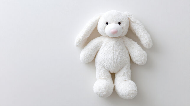White plush rabbit soft toy bunny white background cute stuffed animal cuddly infant comforter