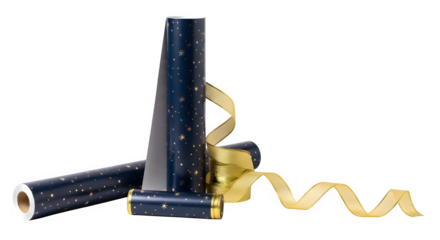 Wrapping paper with stars isolated on transparent background is a beautiful and festive way to wrap gifts for any special occasion, such as a birthday, anniversary, or holiday, and it is a great