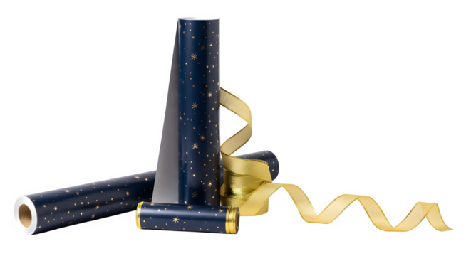 Wrapping paper with stars isolated on transparent background is a beautiful and festive way to wrap gifts for any special occasion, such as a birthday, anniversary, or holiday, and it is a great