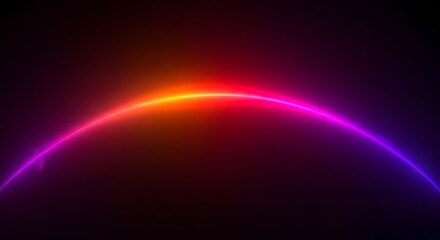 Vibrant neon light arc glowing in darkness with a colorful effect