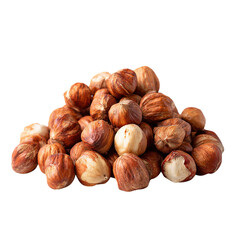 Png of pile of whole hazelnuts isolated on transparent background, a tasty and nutritious snack for any occasion