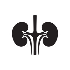 Human Kidney Anatomy Silhouette Icon – Medical Organ Vector for Healthcare, Anatomy Education, and Infographic Designs