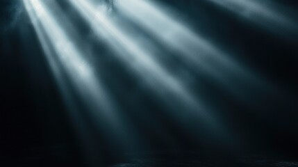 Obraz premium Light shafts pierce smoky dark space, creating an atmospheric effect