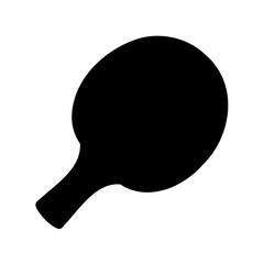 Black silhouette of a table tennis paddle icon sport Vector, illustration