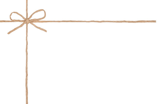 String Tied in Bow Isolated on White and Png Transparent Background