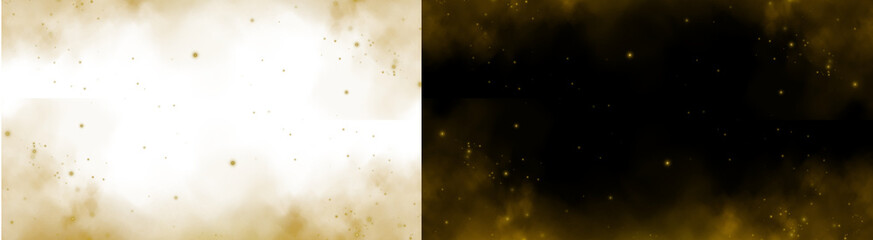 PNG image of Golden abstract background with nebula and stars creating a cosmic galaxy effect perfect for space themed designs and celestial backgrounds for creative projects on transparent background