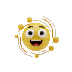 Obraz premium 3D Surprised Emoji with Sweat Drops on transparent background