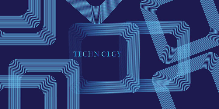 Abstract blue technology background with lines for modern concept of banner design template. Vector illustration. visual with tech vibes. Concept of technology, futurism, digital art.