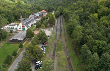 Gleise am Bahnhof Alexisbad im Harz