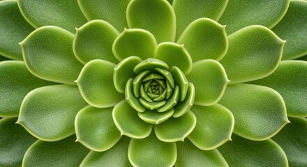 Geometric Succulent Rosette, Symmetrical Macro Detail, Luminous Green Tones..jpeg
