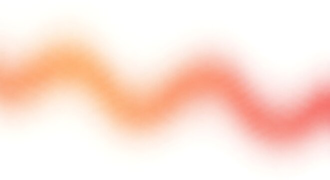 A soft, blurred wave of orange and red hues gently undulates across an isolated on white background, creating a calming and ethereal visual experience