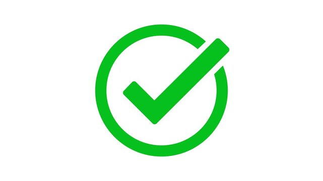 Confirmation and validation icon with a dynamic reveal animation.
