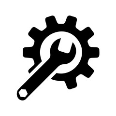 Settings gear and wrench icon, service tools symbol vector Vector, illustration