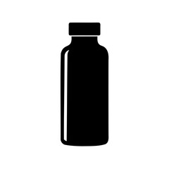 Black bottle icon silhouette, versatile graphic element Vector, illustration
