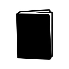 Minimalist closed book icon black silhouette illustration Vector, illustration