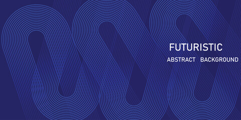 Abstract background Blue  with geometric lines. Modern  blue diagonal rounded lines pattern. Futuristic technology concept. Suit for poster, banner, brochure, corporate, website .
