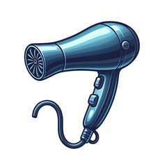Electric hairdryer device isolated on transparent background