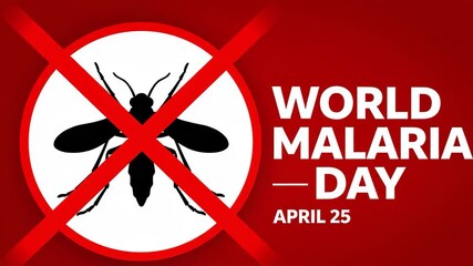World malaria day april 25 graphic with mosquito crossed out