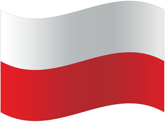 Naklejka premium Waving flag of Poland a vector illustration of national symbol isolated on white background