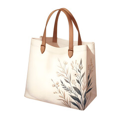 fabric White tote bag isolated on transparent background