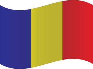 Fototapeta premium Waving flag of Romania a vector illustration of the Romanian national flag isolated on white background