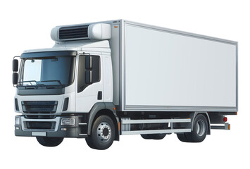 Freezing cargo delivery truck illustration isolated on transparent background