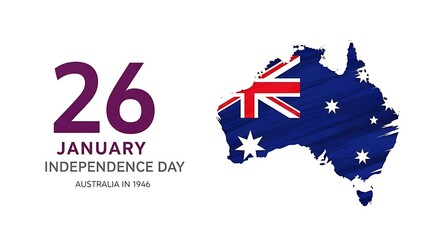 Commemorate australia day on january 26th with a map of australia adorned with the flag, symbolizing independence and national pride