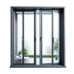 Home glass window door design isolated on transparent background