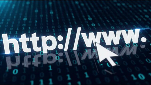 Seamless Online Access A Digital Cursor Points to an http//www.com Address, Symbolizing Internet Browsing, Web Navigation, and Global Connectivity
