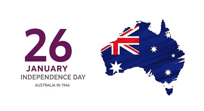 Commemorate australia day on january 26th with a map of australia adorned with the flag, symbolizing independence and national pride