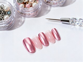 set for decoration of manicure. on a white background