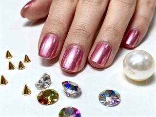 set for decoration of manicure. on a white background