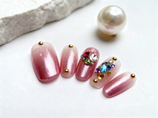 set for decoration of manicure. on a white background