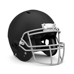 Fototapeta premium Black American football helmet with a gray facemask.