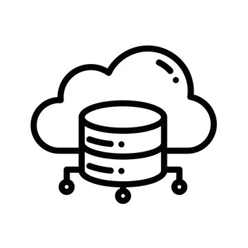 Cloud deployment icon with database and cloud graphic design  