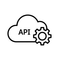 RESTful API Icon with cloud symbol and gear graphic  