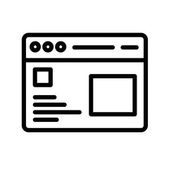 Webpage layout in minimal style representing Frontend Icon concept  