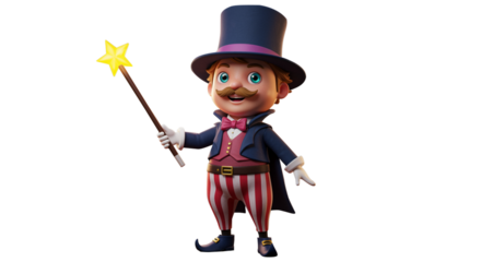  magician is showing magic trick