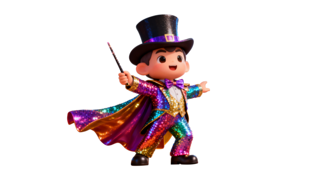  magician is showing magic trick