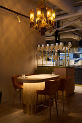 elegant setting for evening gatherings, decorative corner designed for relaxed drinks and intimate chats