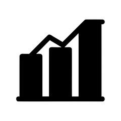 Business growth chart icon for data analysis and progress Vector, illustration