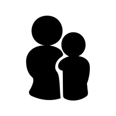 Adult and child silhouette icon for family relationship Vector, illustration