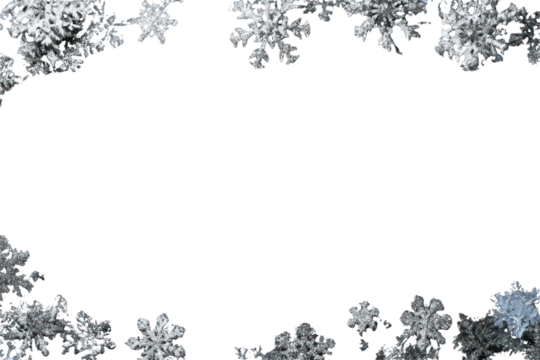 PNG Elegant winter snowflake border