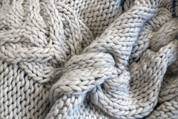 kuschelige Strickware mit groben Maschen - cosy knitted material with plain stitches