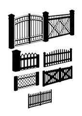 Decorative Fences and Gates Vector Set