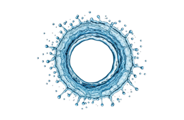 Elegant arc of water frozen in time, showcasing its smooth texture and dynamic form against a white backdrop, isolated on transparent background, perfect for conveying purity and refreshment