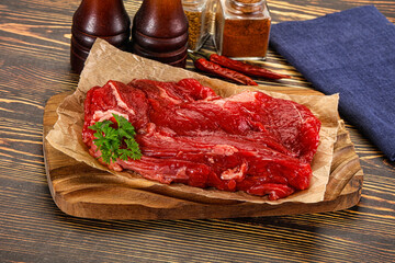 Raw beef meat piece for cooking