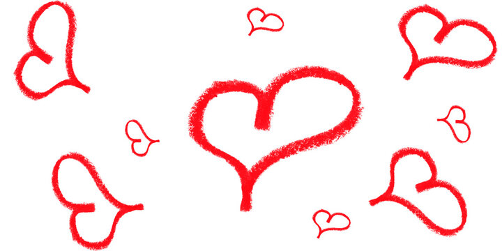 Red Heart Outlines Valentine s Day Backgrounds Love and Romance Graphic Design Element Simple on transparent background