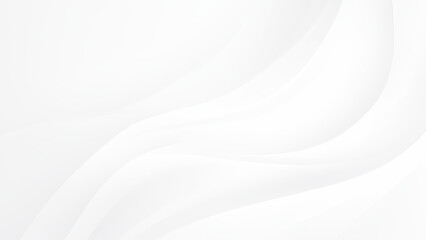 Elegant white abstract background with flowing curves and soft gradients