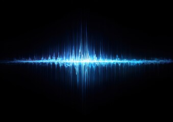 Abstract blue light wave visualization against a black background.
